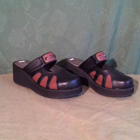 m&s black wedge shoes